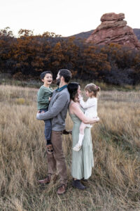 Littleton family photographer extended grandparents grandkids children kids mother father son daughter siblings Colorado South Valley Open Space photography foothills fall red rocks cousins