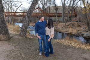 Littleton family photographer mini session at Morrison Park Colorado bridge river kids parents brother sisters sunset photography