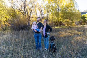 Littleton family photographer Lair O' the Bear park Morrison Colorado fall dog mother father daughter toddler photography foothills field
