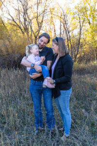 Littleton family photographer Lair O' the Bear park Morrison Colorado fall dog mother father daughter toddler photography foothills field