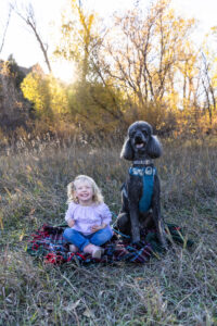 Littleton family photographer Lair O' the Bear park Morrison Colorado fall dog mother father daughter toddler photography foothills field