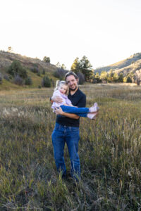 Littleton family photographer Lair O' the Bear park Morrison Colorado fall dog mother father daughter toddler photography foothills field