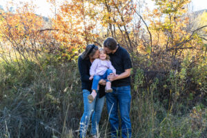 Littleton family photographer Lair O' the Bear park Morrison Colorado fall dog mother father daughter toddler photography foothills field