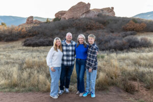 Littleton family photographer South Valley park Colorado red rocks mother father brother sister sibling kids photography foothills sunset fall