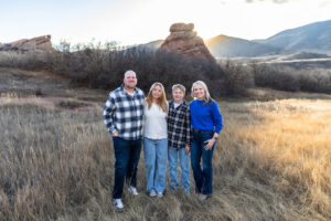 Littleton family photographer South Valley park Colorado red rocks mother father brother sister sibling kids photography foothills sunset fall