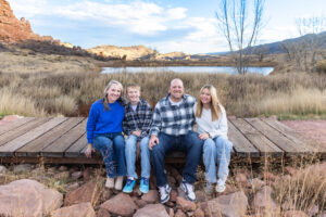 Littleton family photographer South Valley park Colorado red rocks mother father brother sister sibling kids photography foothills sunset fall