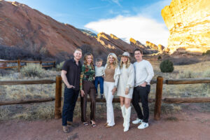 Littleton family photographer Red Rocks winter Colorado sister mother father brother son photography sunset grandson grandmother