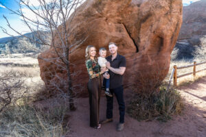 Littleton family photographer Red Rocks winter Colorado sister mother father brother son photography sunset grandson grandmother