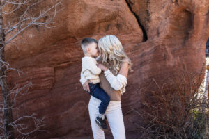 Littleton family photographer Red Rocks winter Colorado sister mother father brother son photography sunset grandson grandmother