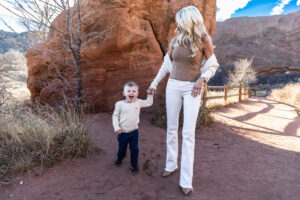 Littleton family photographer Red Rocks winter Colorado sister mother father brother son photography sunset grandson grandmother