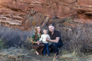 Littleton family photographer Red Rocks winter Colorado sister mother father brother son photography sunset grandson grandmother