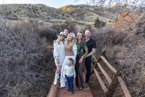 Littleton family photographer Red Rocks winter Colorado sister mother father brother son photography sunset grandson grandmother
