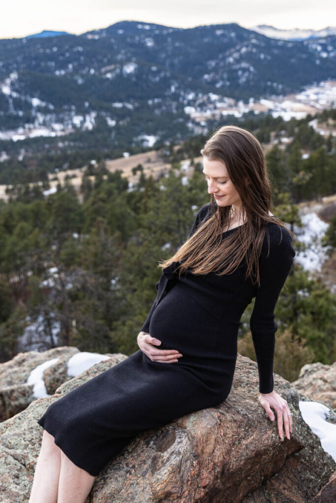 Mom and baby in the mountains.