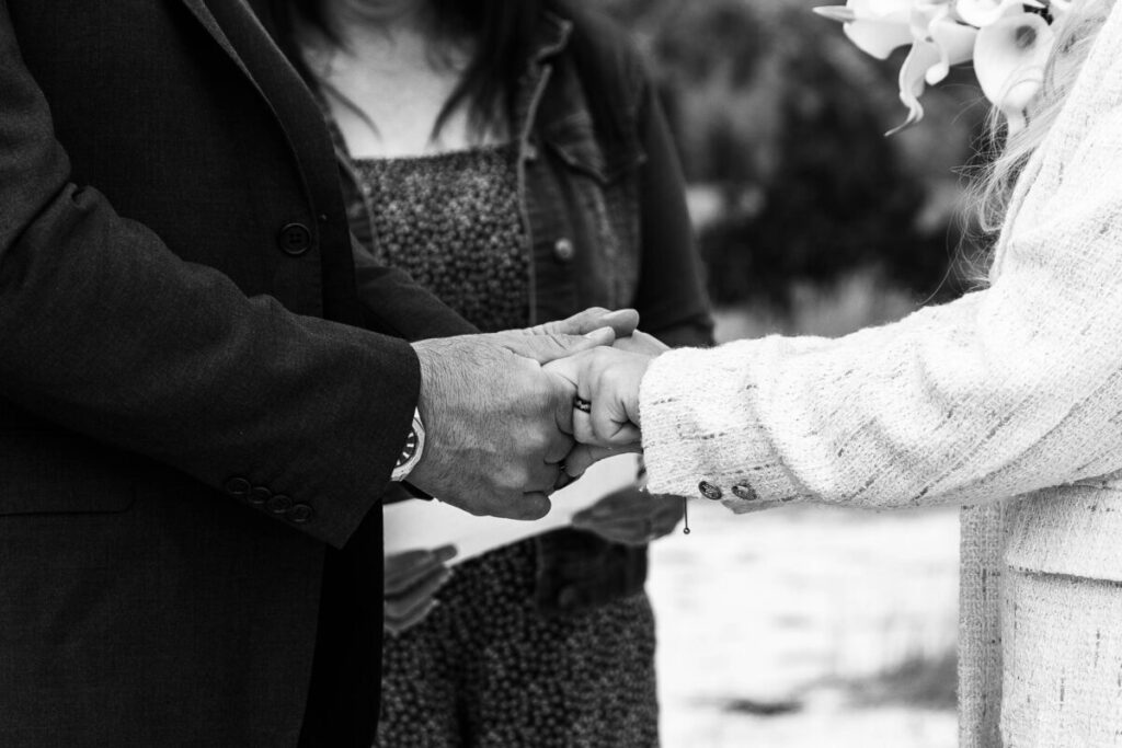 private vows at an intimate ceremony