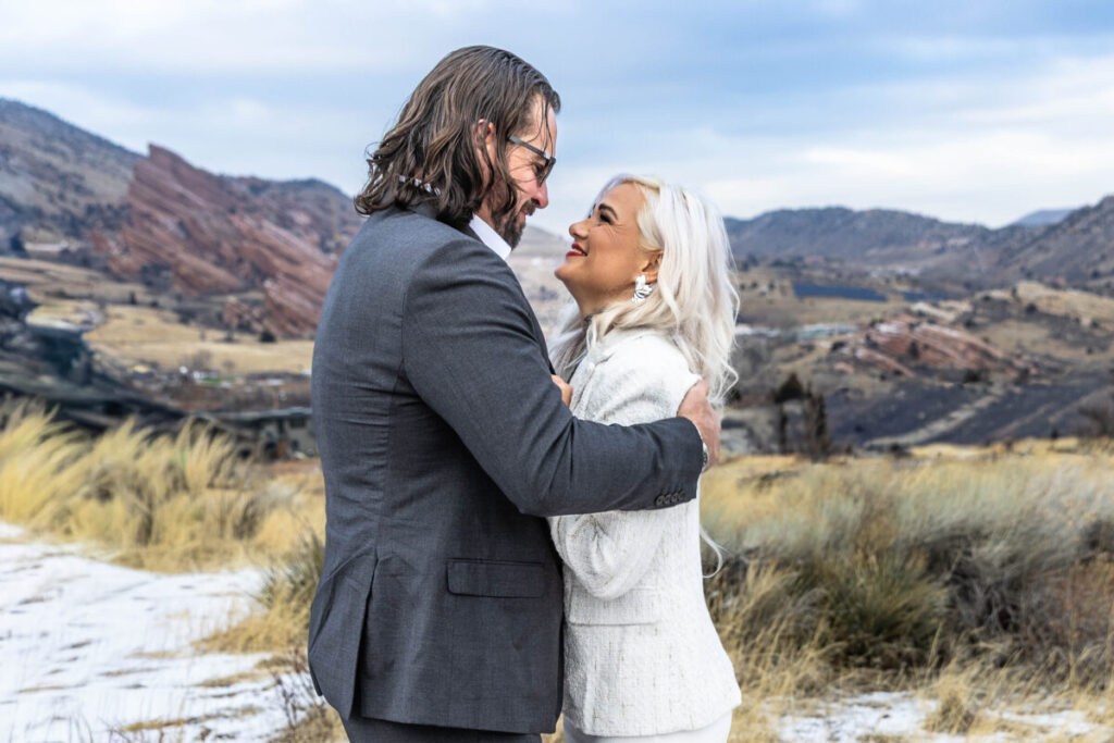 bride and groom at their Colorado elopement
