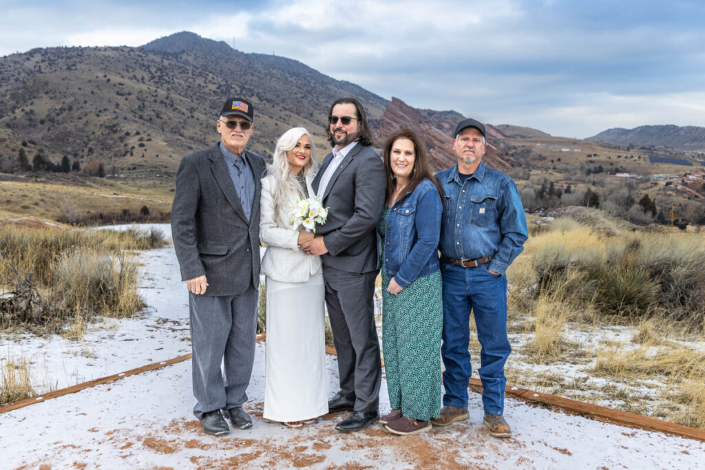 family at intimate wedding ceremony