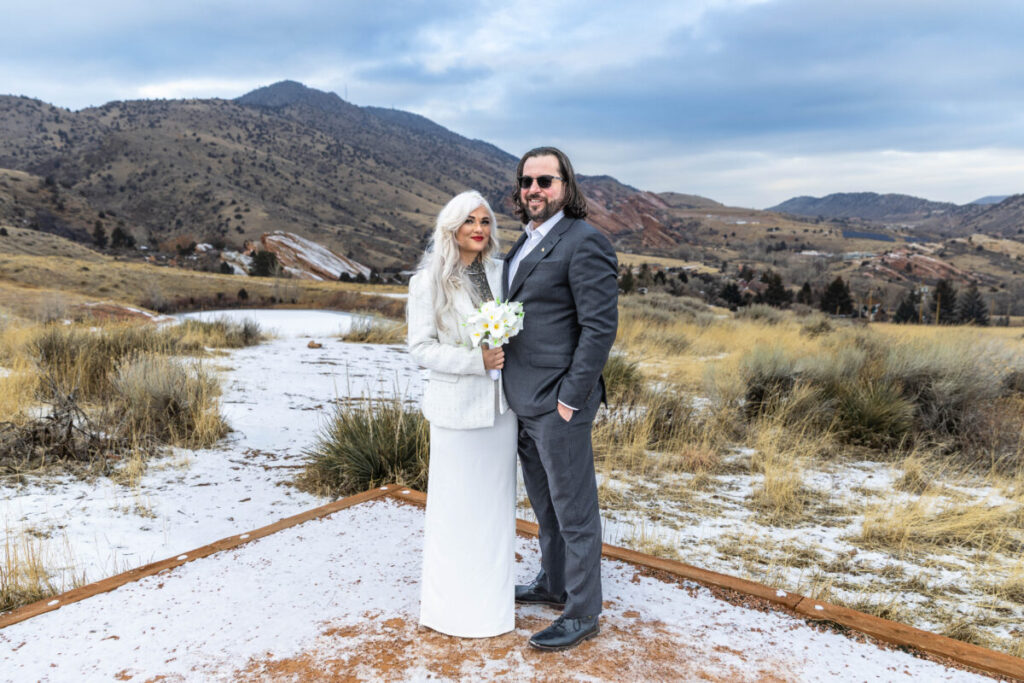 Colorado winter elopement ceremony