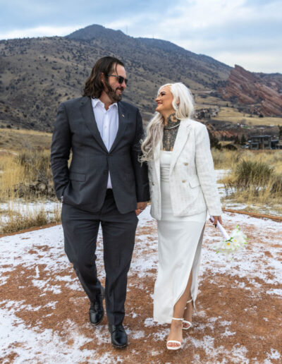 bride and groom in Colorado
