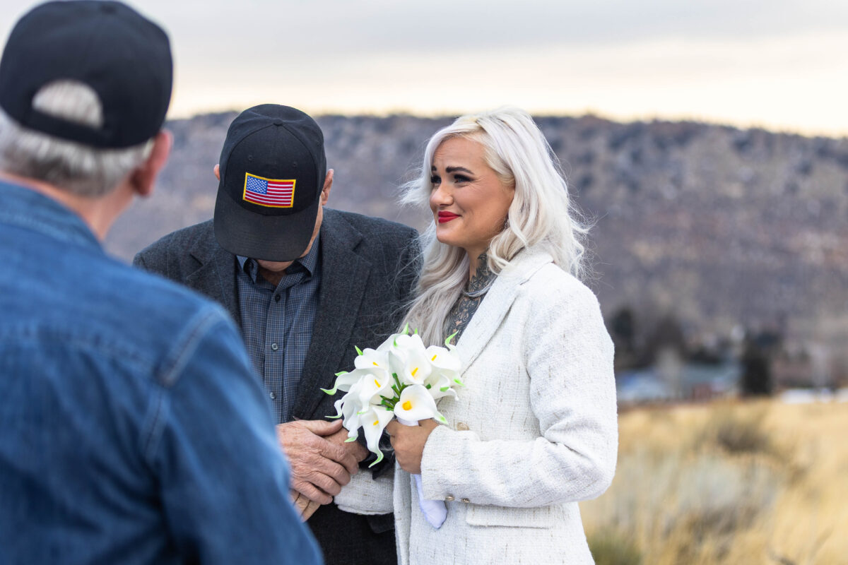 bride at her wedding in Colorado