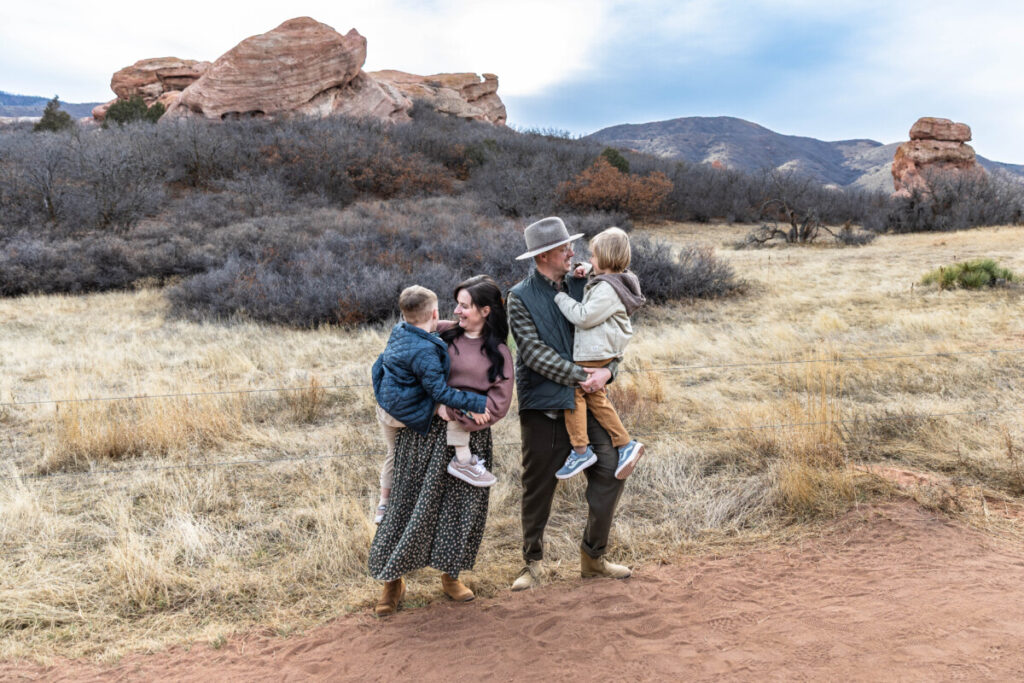 South Valley Park family photos with two boys