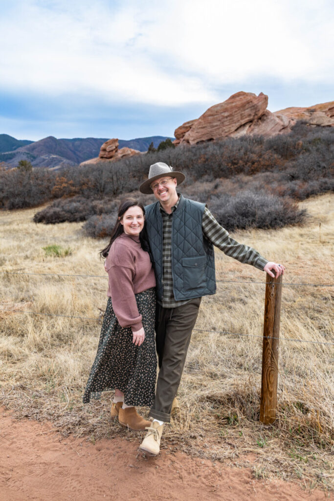 Littleton family photographer at South Valley with red rocks