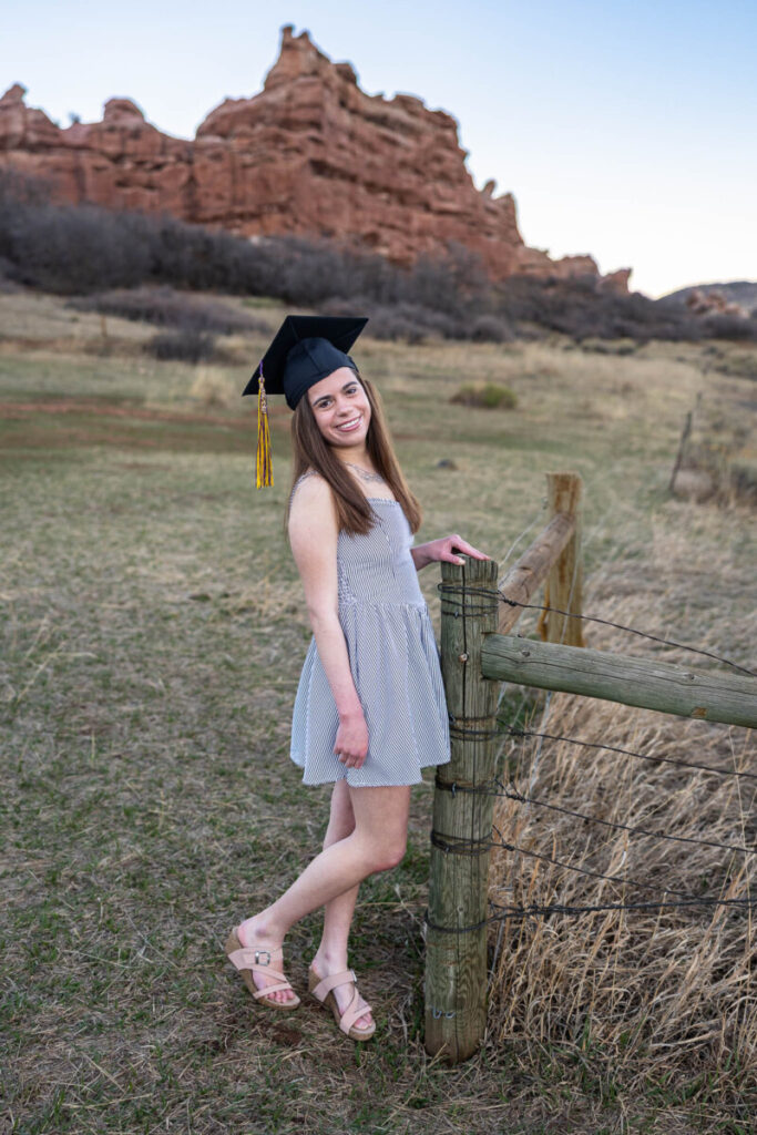 High school cap and gown mini photo session