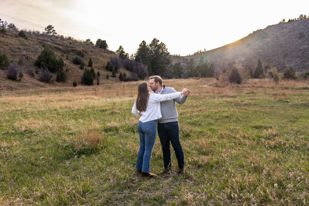 Future bride and groom in Morrison Colorado