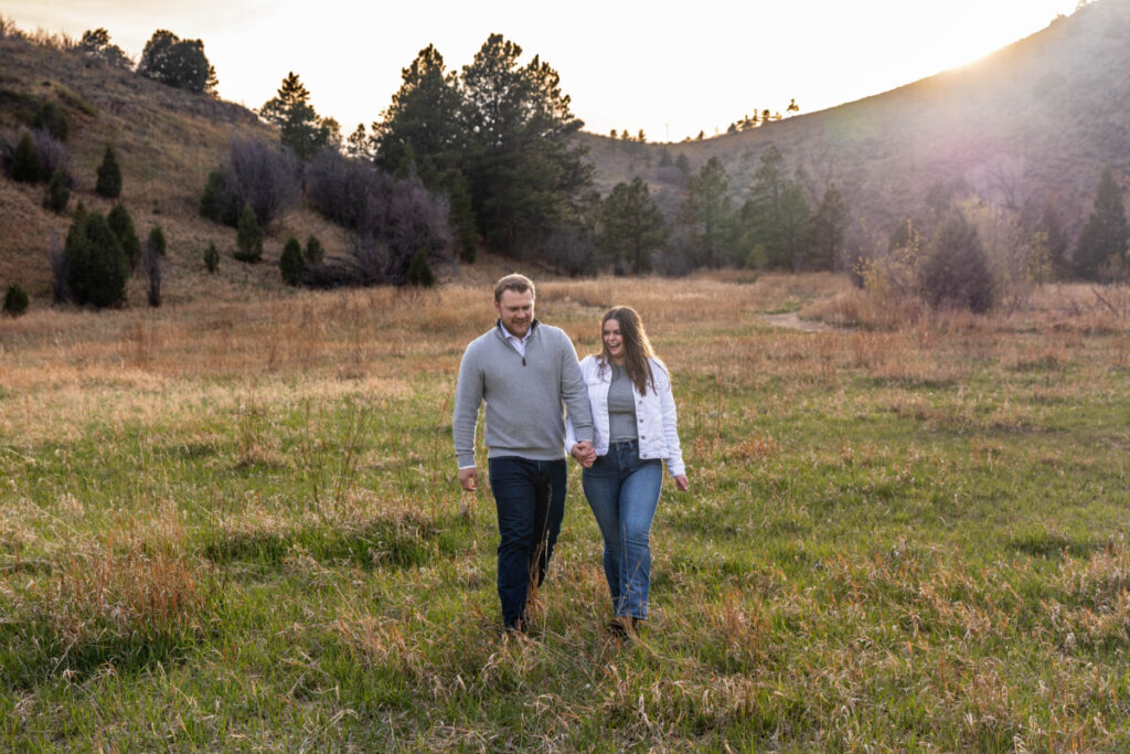 Littleton Colorado engagement photo session at sunset