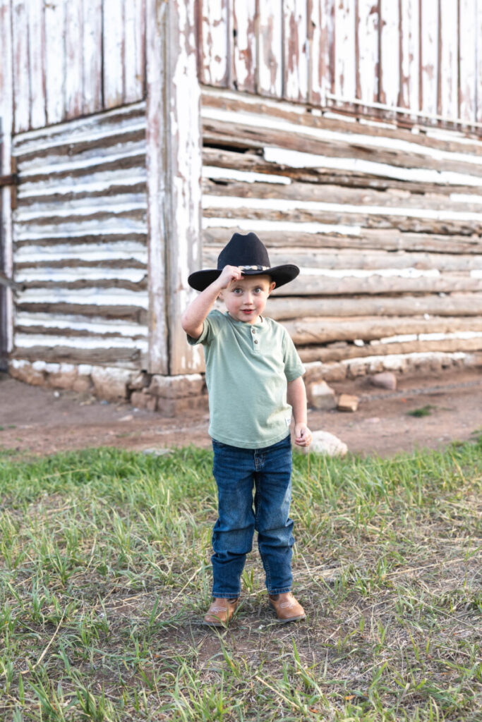 Littleton family and child photography photo session at a barn