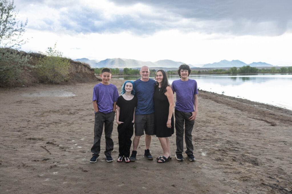 Colorado family photographer at Standley Lake at sunset photo session