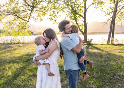 Littleton family photographer in Colorado at sunset