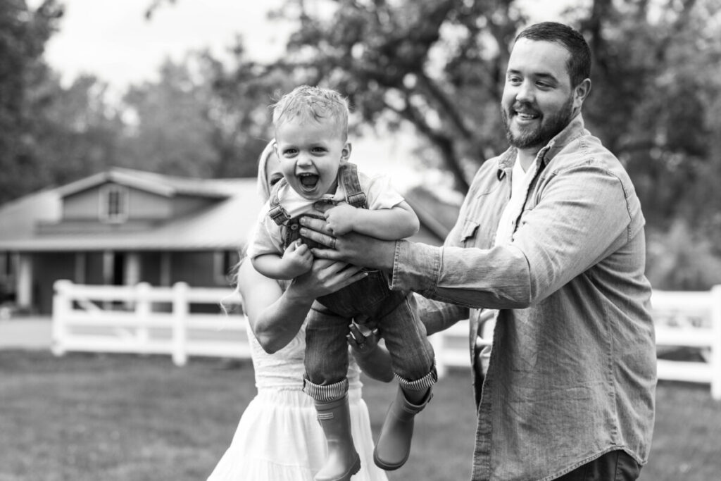Littleton family photography session on a farm