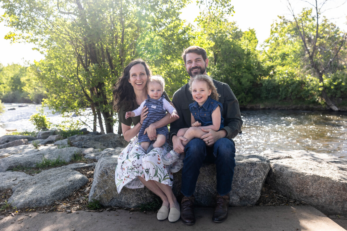 Clear Creek family photo session in Golden near the river