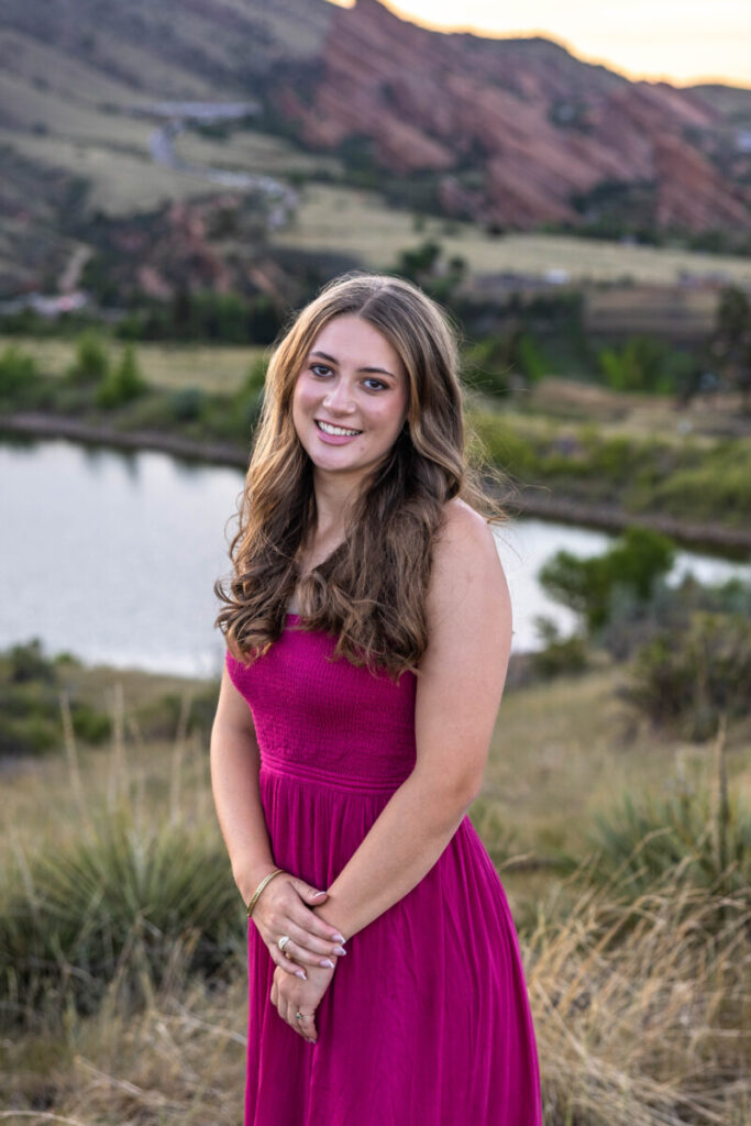 Colorado high school senior photographer at Mt. Falcon east with Red Rocks