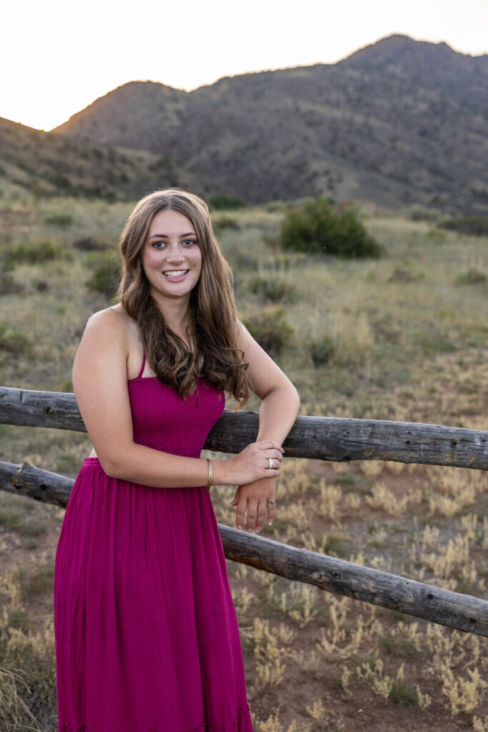 Sunset high school senior photo session at Red Rocks in Colorado
