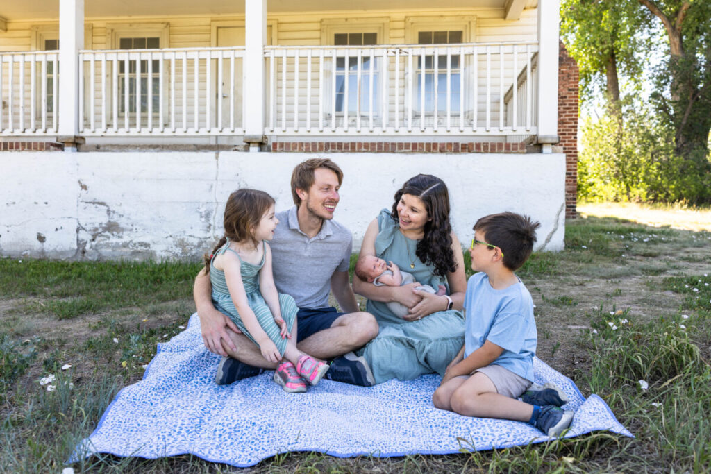 Littleton family and newborn baby photographer at outdoor location