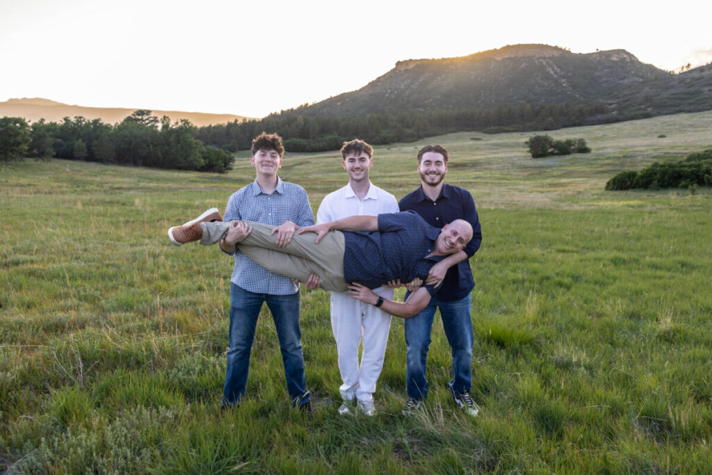 Littleton family fun photography session with sons and dad