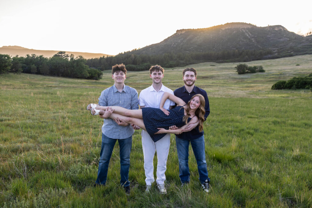 Colorado family photographer at Dawson's Butte at sunset