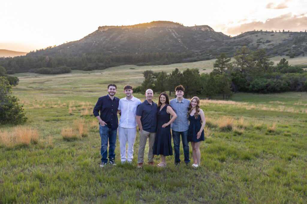 Family photographer in Colorado at sunset