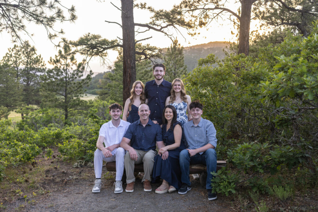 Family photographer in Colorado with mountain view