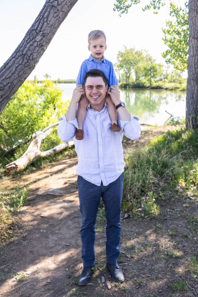 Littleton family photography session in Colorado with father and son