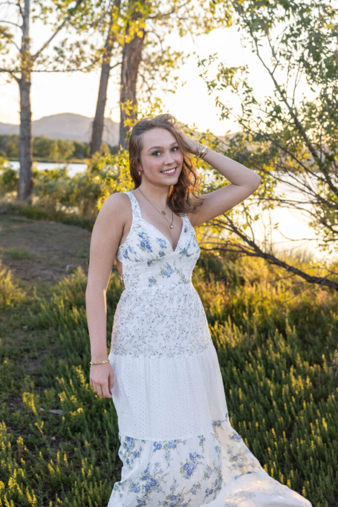 Colorado senior photographer in the foothills at sunset