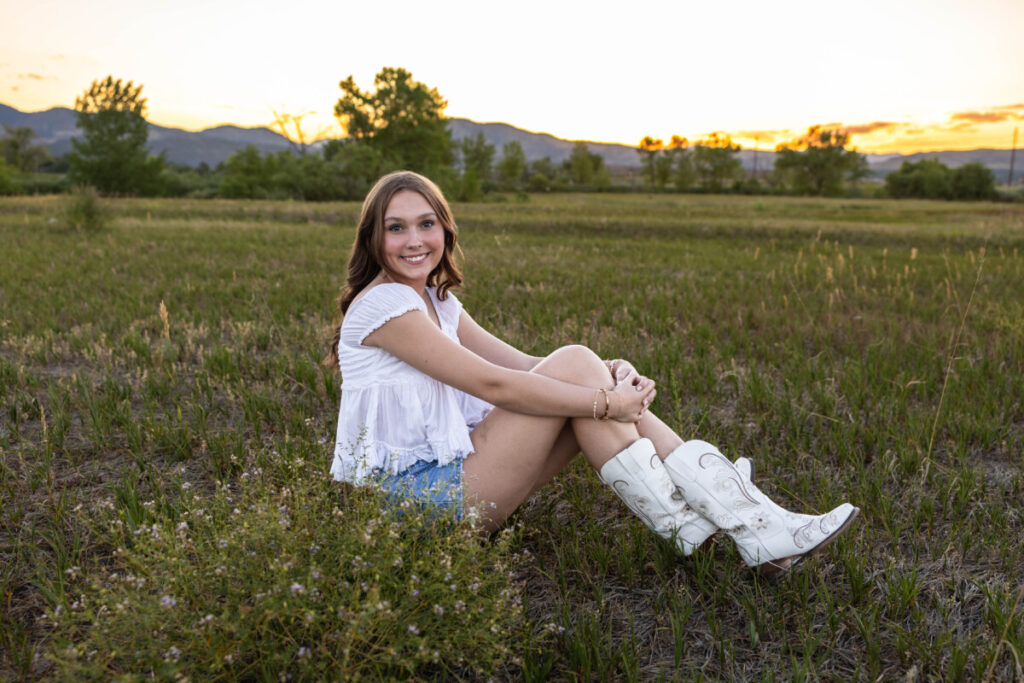 Littleton Colorado high school senior photography session at sunset