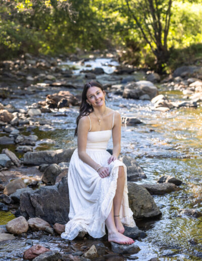 Littleton senior photography photo session in the river