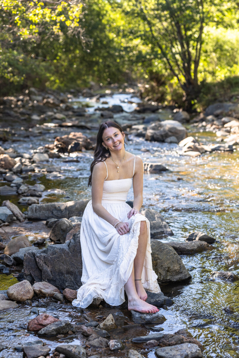 Littleton senior photography photo session in the river