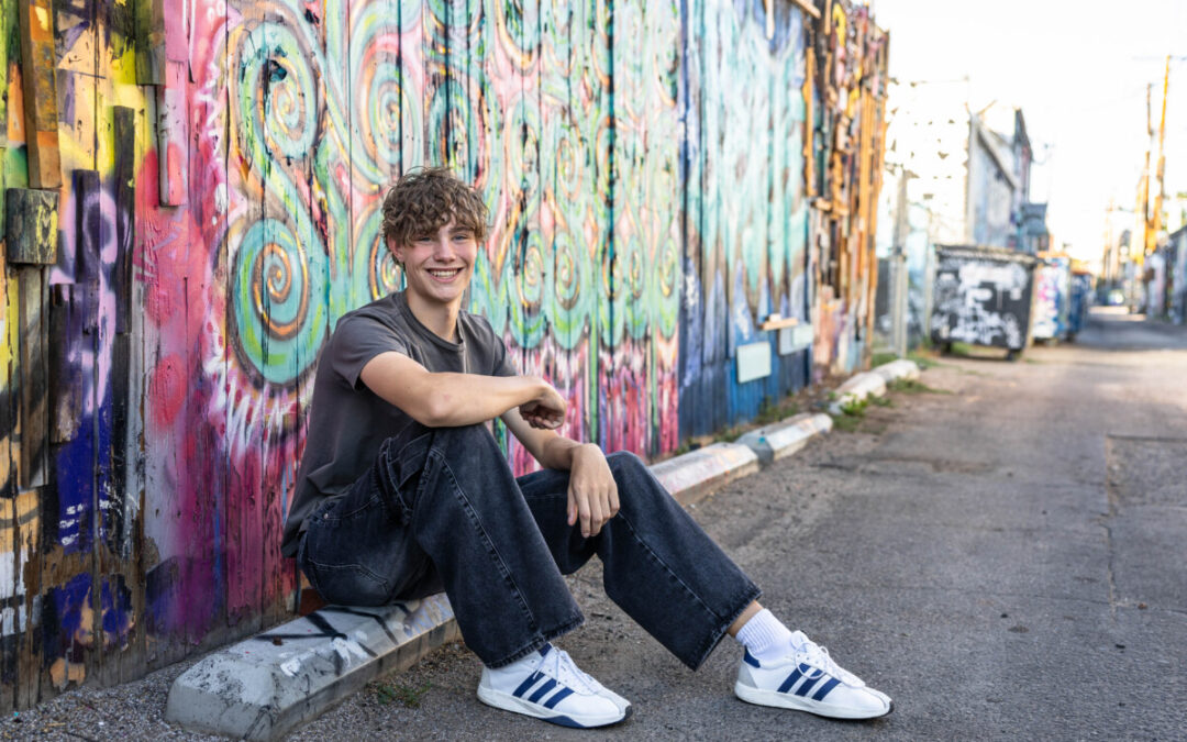 An urban senior session for Jonas in Denver