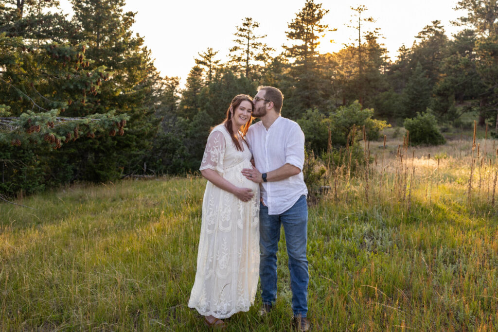 Littleton maternity and family photographer in Colorado at sunset