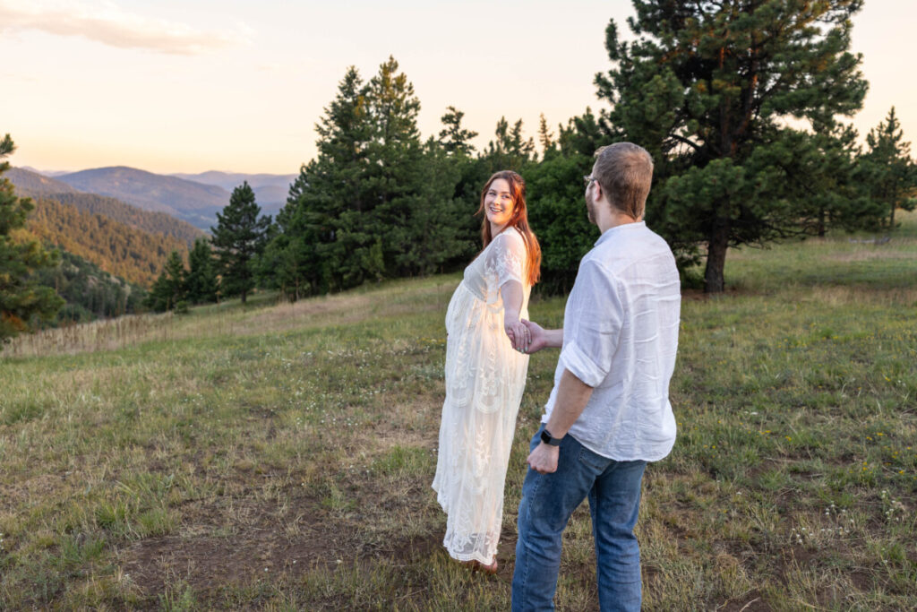 Colorado maternity and couple photography photo session with mountain views