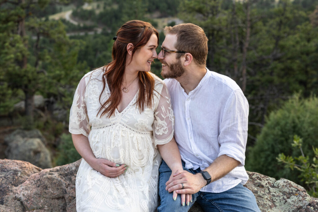 Colorado couple and maternity photo session at Mt. Falcon Park