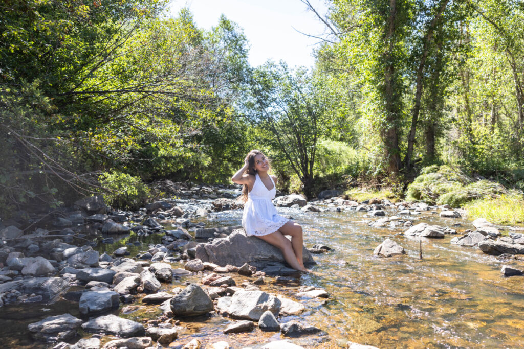 River in Colorado photo session with a high school senior